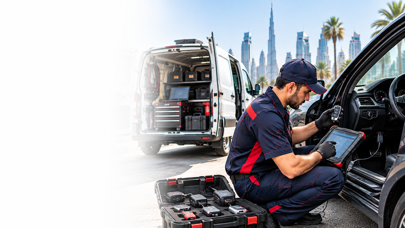 On-site car AC repair service van