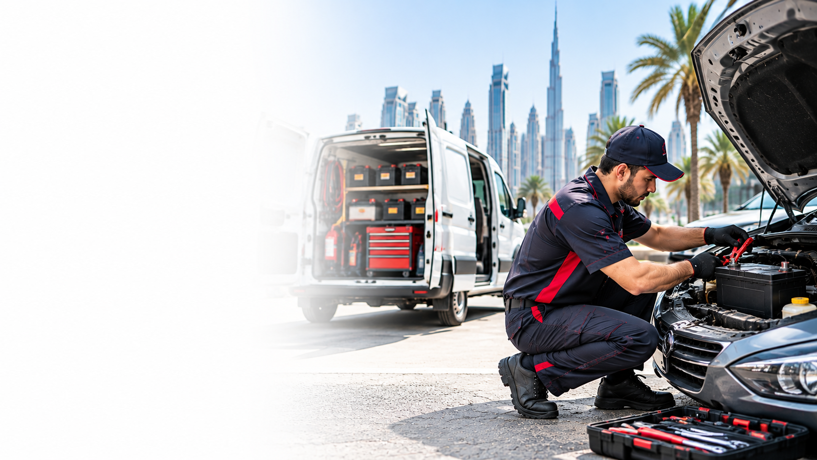 On-site car AC repair service van