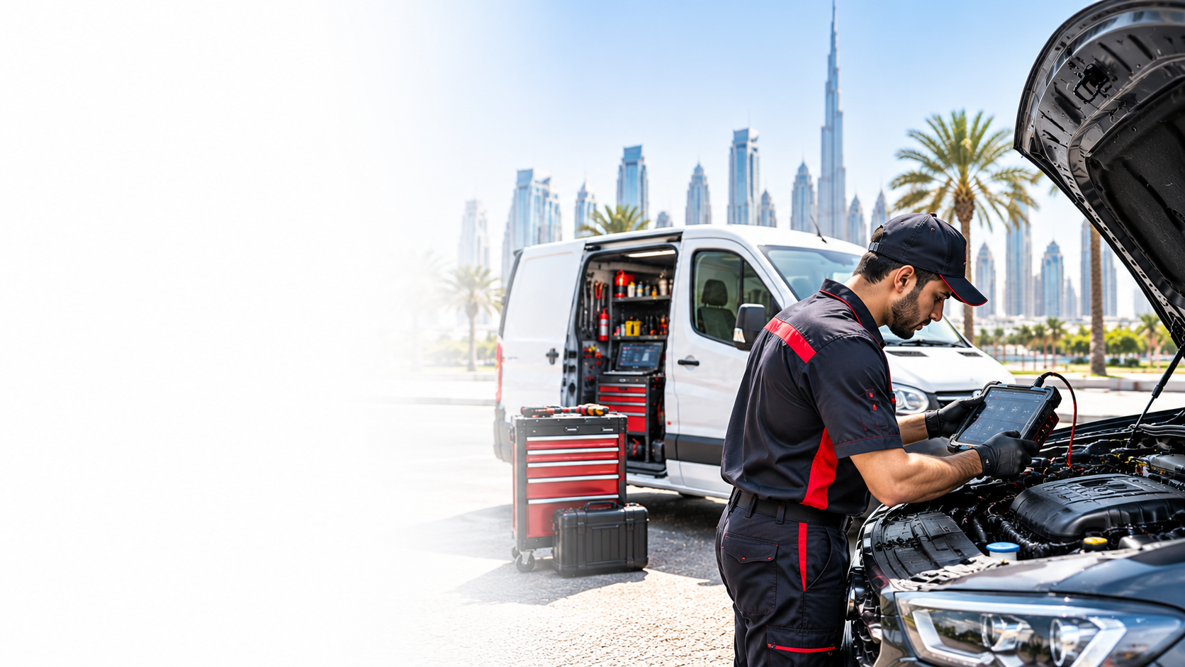 On-site car AC repair service van